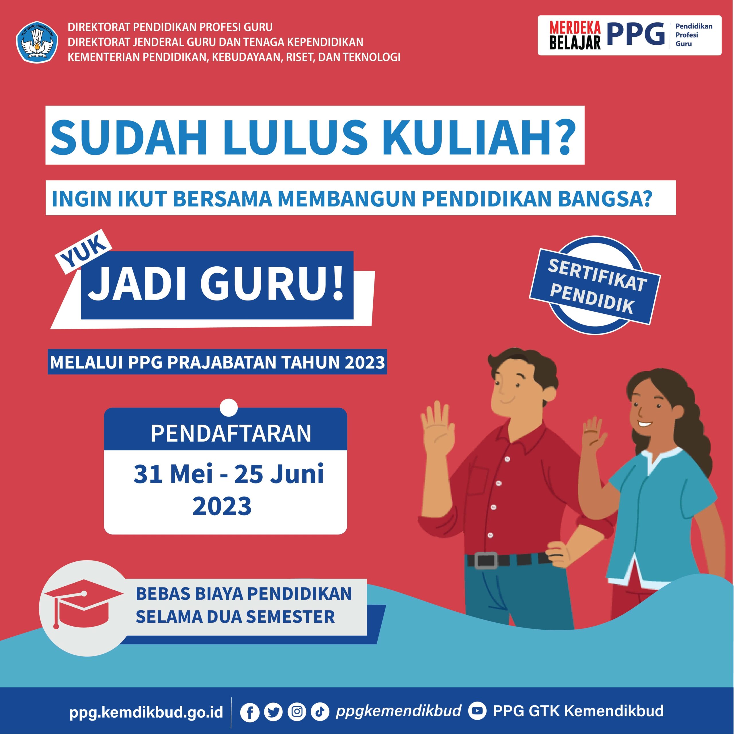 Read more about the article Pendaftaran PPG Prajabatan Tahun 2023 Dibuka Hari Ini!