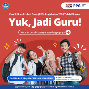 Read more about the article Pendidikan Profesi Guru (PPG) Prajabatan 2024 telah dibuka!